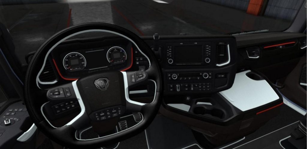 Scania S & R Black - White Interior 1.36.x