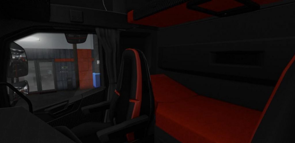 Volvo FH 2012 Black - Red Interior with Red Button Lights 1.36.x