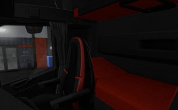 Volvo FH 2012 Black - Red Interior with Red Button Lights 1.36.x