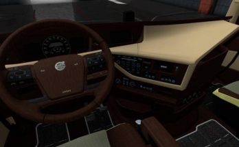 Volvo FH16 2012 Wooden Cream Interior + Blue Dashboard 1.36.x