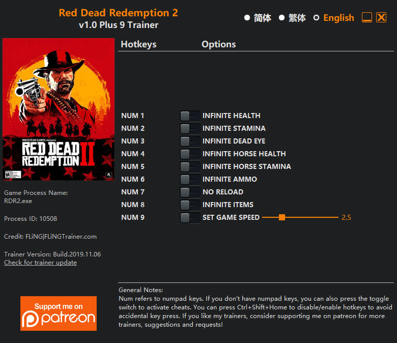 Red Dead Redemption 2 Trainer 1.0.1