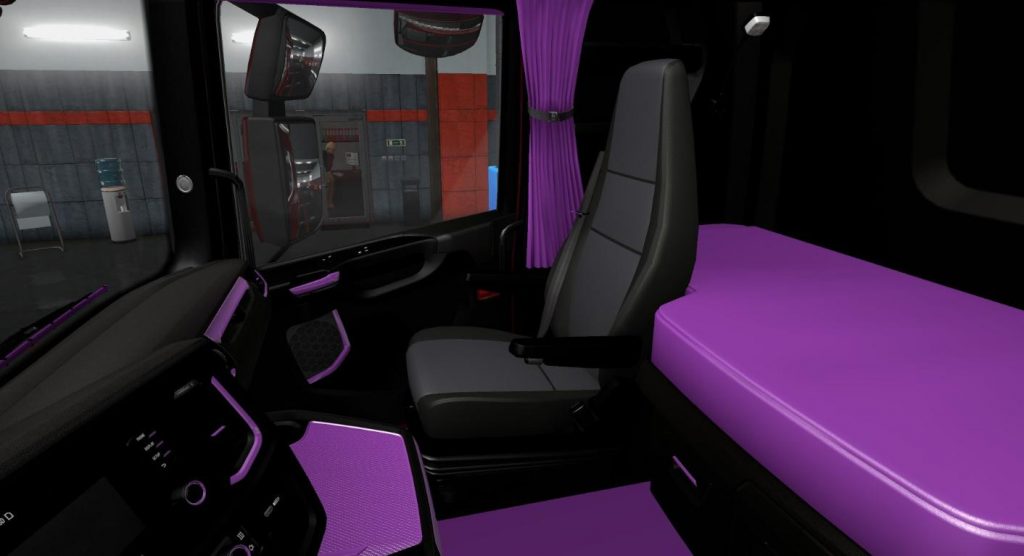 Black and Purple Interior for Scania S & R 2016 1.36.x