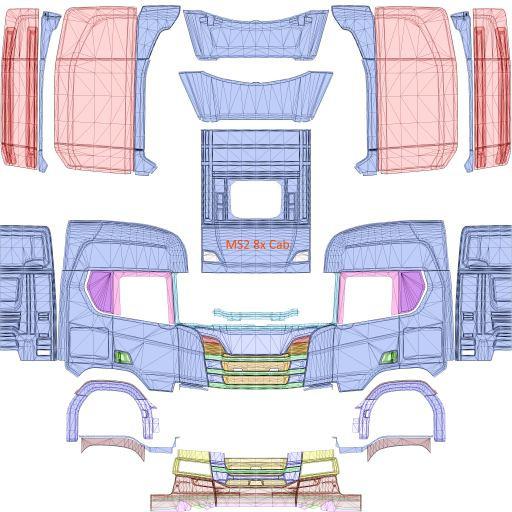 Scania S 8x4 (Heavy) Skin Template HQ (4096x4096) 1.36.x
