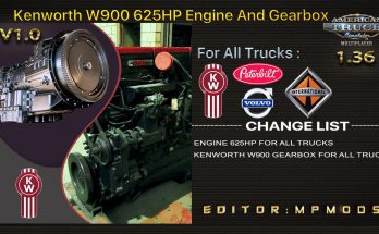 KENWORTH W900 625HP, GEARBOX FOR DAF TRUCKS V1.0