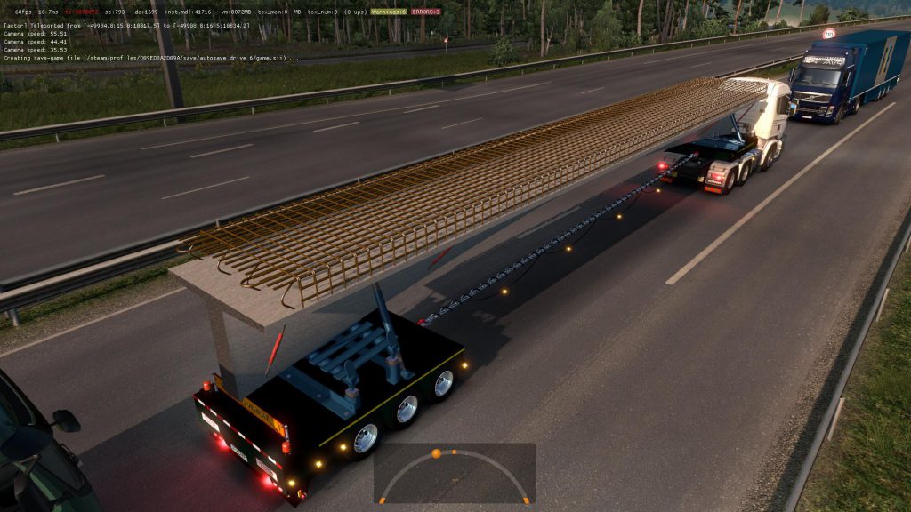 Trailers with construction structures in traffic 1.36