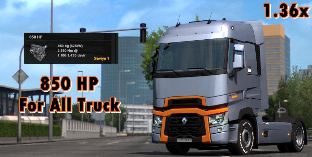 850 HP for all Trucks 1.36.x