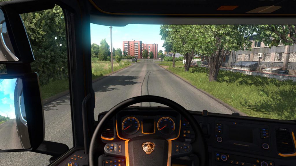 Black and Orange Interior for Scania v1.0