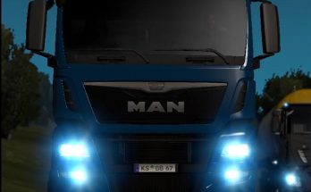 Man TGX euro6 blue xenon lights v1.0