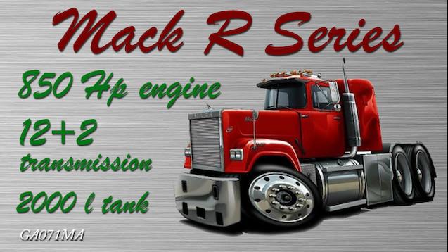MACK R - 850 Hp engine and 12+2 gear transmission 1.38