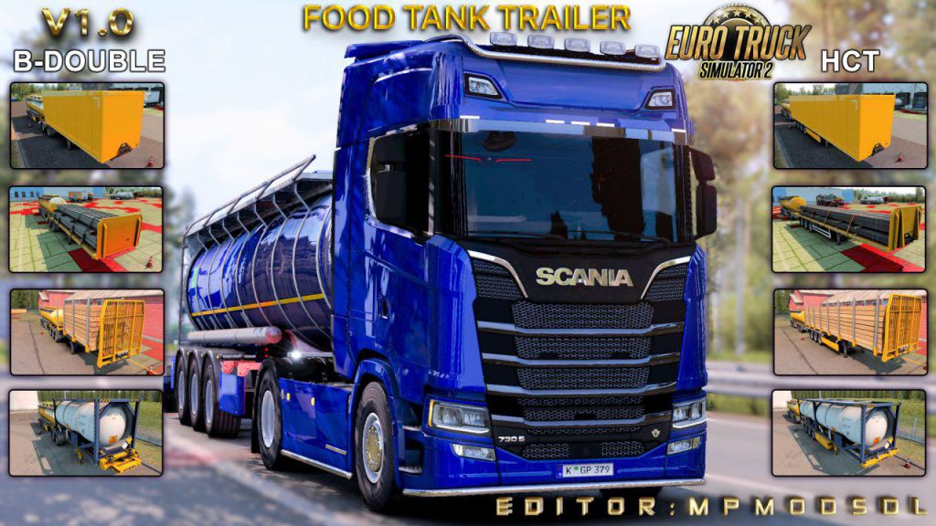 Food Tank B-Double And HCT Trailer Mod For ETS2 Multiplayer v1.0