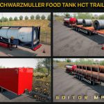 Schwarzmuller Food Tank B-Double And HCT Trailer For ETS2 1.38