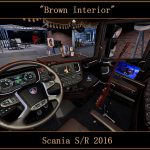 BROWN INTERIOR FOR SCANIA S/R 2016 V0.9