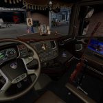 Brown Interior for Scania S/R 2016 v0.9