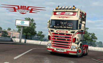 Red Transport Scania RJL Skin v1.0