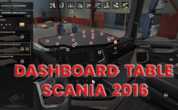 Dashboard Table Scania 2016 v1.0