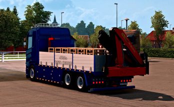 Scania NG Flatbed with Palfinger crane 1.39