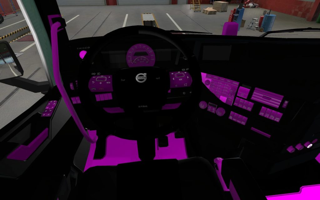 INTERIOR VOLVO FH16 2012 PINK AND BLACK 1.40