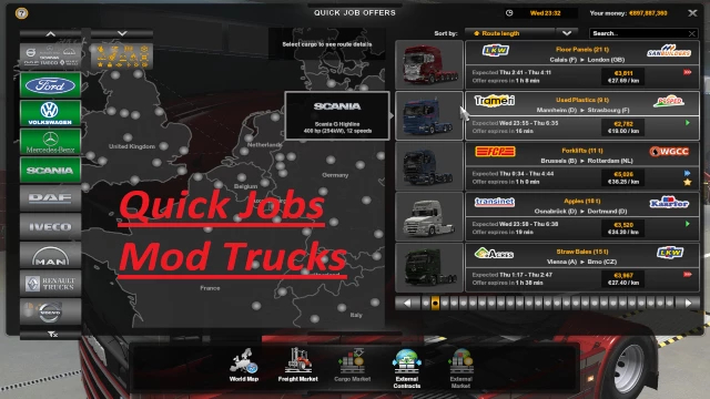 Quick Jobs with Modded Trucks v1.0