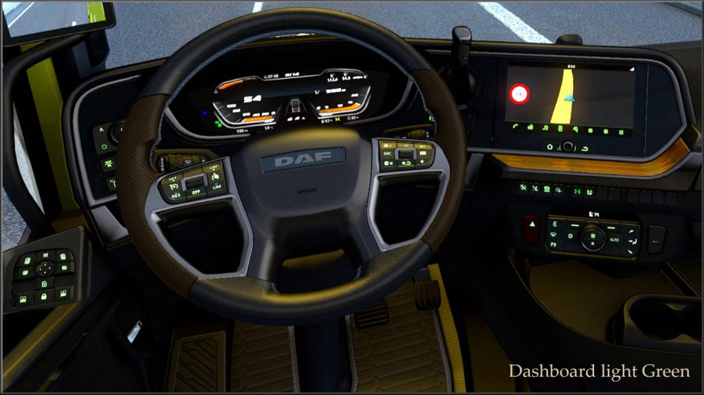 Dashboard light Green for DAF 2021 XG v0.8