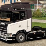 Scania S Skin Black White 1.40