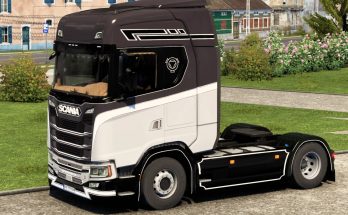 Scania S Skin Black White 1.40