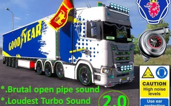 Scania V8 Open Pipe Brutal Sound v2.0 1.40 - 1.41