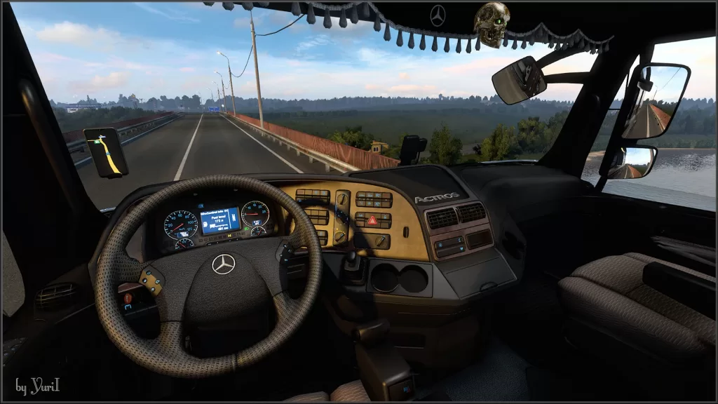 Dark brown interior for Mercedes Actros 2009 v0.8