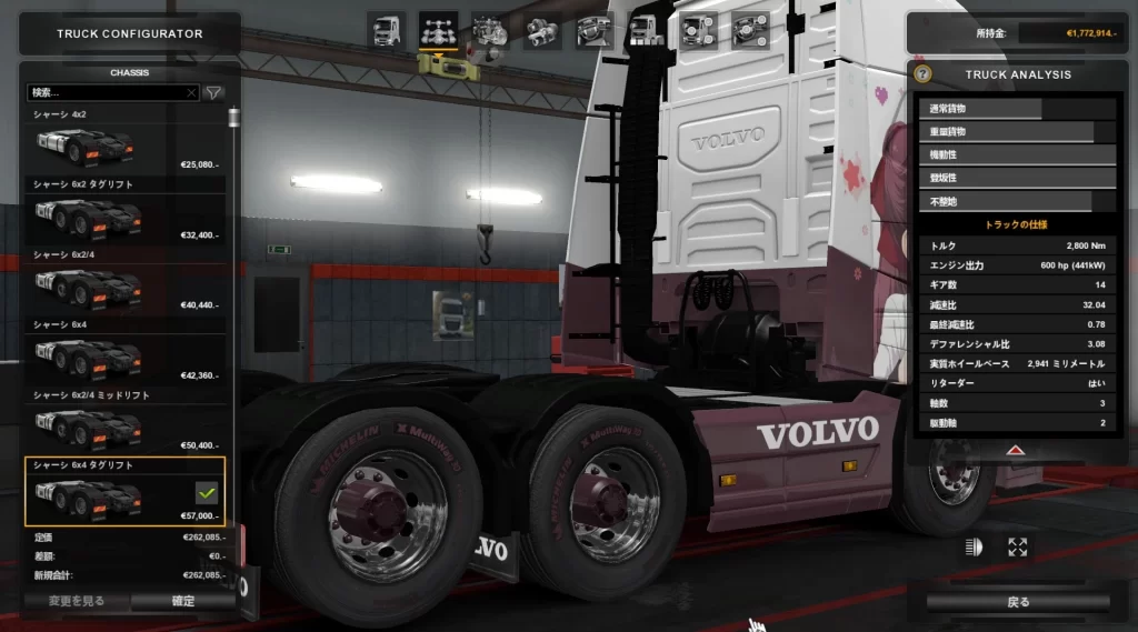 VOLVO FH (New) 6x4 Tandem Axle Lift function v1.3