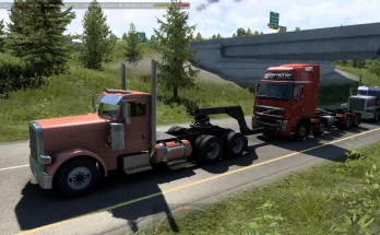 TOWING A VOLVO FH16 8X4 TO A SERVICE STATION. TRAFFIC. ATS V1.43