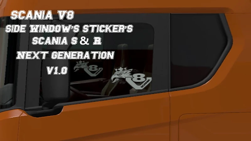 Scania V8 Side Windows Stickers Scania S&R Next Generation v1.0