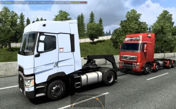 Towing a Volvo FH16 8x4 to a service station. Traffic. ETS2 1.43