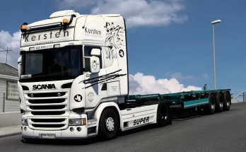 Scania RJL Kersten Transporte Skin White Edition 1.44