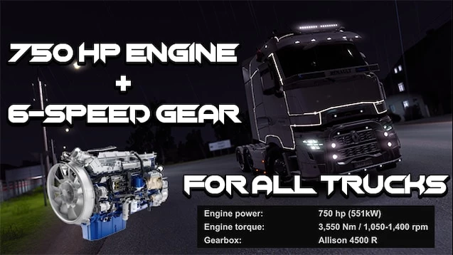 750HP + 6 Speed For All Trucks v2.2