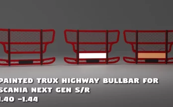 Painted Trux Highway Bullbar For Scania S/R 1.40 – 1.44