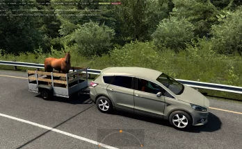 TRAILERS WITH ANIMATED ANIMALS IN TRAFFIC (HORSES AND COWS) V2.3 ATS 1.44 AND 1.45
