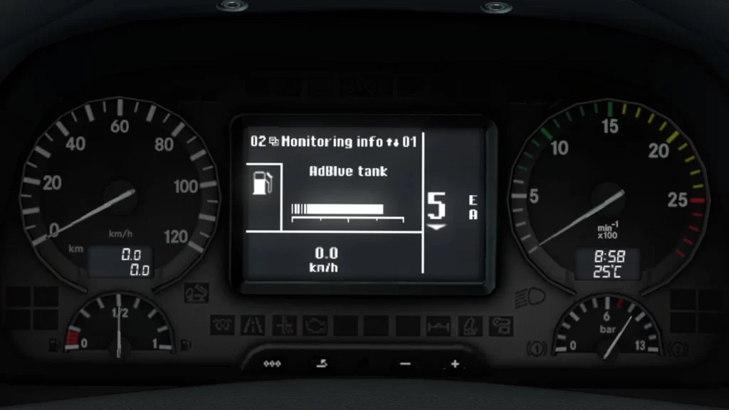 Realistic Dashboard Computer Mercedes Actros MP3 v1.2