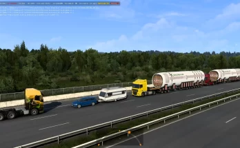 Oversized Trailer Fuselage Airbus A319 in Traffic ETS2 1.45