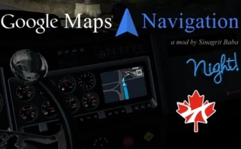 GOOGLE MAPS NAVIGATION NIGHT FOR PROMODS CANADA V1.3 1.45