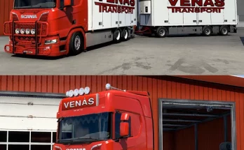 Scania R Venås Transport Combo Skin Pack 1.46