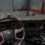 Scania R&S Dark-Red Interior + Dashboard 1.46