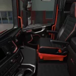 Scania R&S Dark-Red Interior + Dashboard 1.46