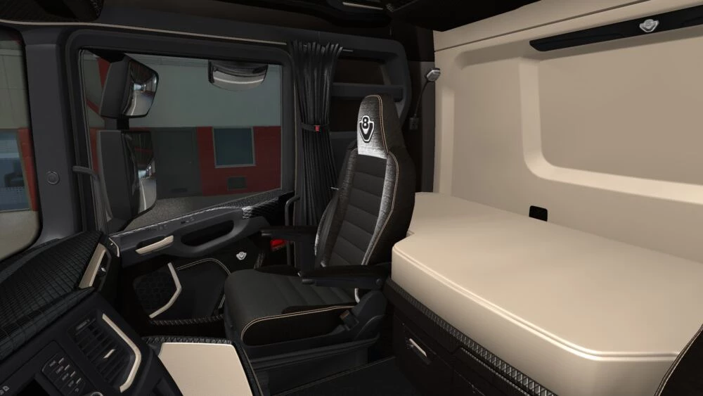 Black & Light Brown Interior for Scania v1.0