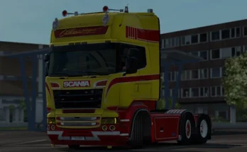 Scania RJL Yellow and Red paintjob 1.46