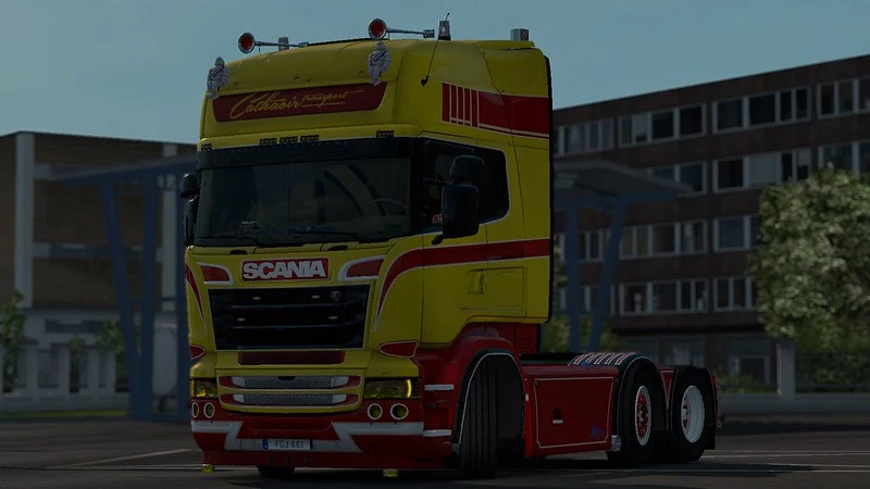Scania RJL Yellow and Red paintjob 1.46