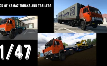 Pack of KAMAZ trucks and trailers 1.47
