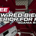 RJL Scania RS&R4 RED Biege Interior v1.0 1.47