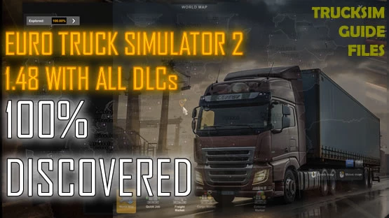 100% opened map in ETS2 1.48 Profile will all DLC 1.48
