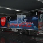 DAF XF E6 + Ownership Trailer Xmas Coca-Cola Bear Combo Skin 1.48