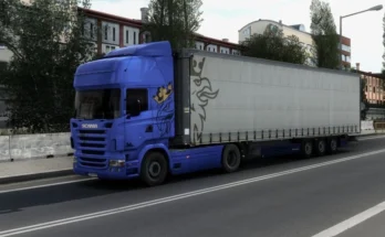 Scania R (RJL) and Krone MegaLiner Used Skins Combo 1.48