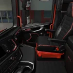 Scania R&S Interior Dark Red - Black + Dashboard 1.48